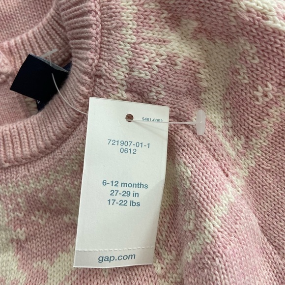 NWT Baby Gap Fair Isle Reindeer Holiday Sweater Dress - Picture 7 of 9